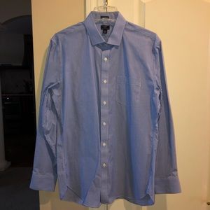 J Crew Men’s Long Sleeve Blu and White Stripe Shirt Size Large